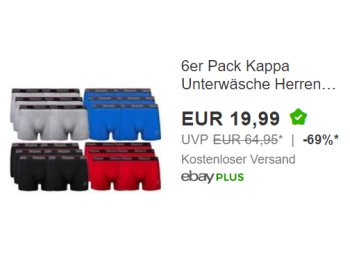 Kappa: Unterwäsche im Sechserpack für 19,99 Euro frei Haus