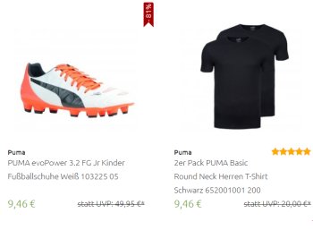 Outlet46: Puma-Sale mit Artikeln ab 9,46 Euro frei Haus