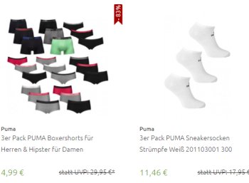 Outlet46: Puma-Sale mit Mode-Schnäppchen ab 4,99 Euro frei Haus