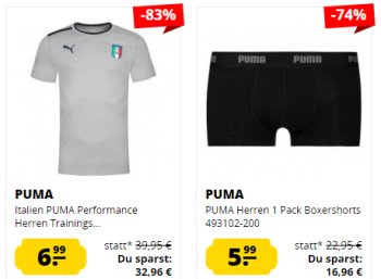 Sportspar: Puma-Sale mit über 100 Artikeln ab 1,99 Euro