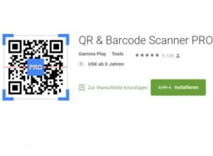 Gratis: "QR & Barcode Scanner PRO" bei Google zum Nulltarif