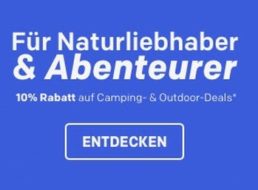 Rakuten: 10 Prozent Rabatt auf Camping- und Trekking-Artikel