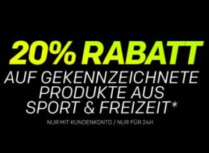 Rakuten: 20 Prozent Rabatt auf ausgewählte Sportartikel für 24 Stunden 