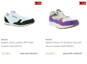 Outlet46: Reebok-Sneaker zu Preisen ab 19,99 Euro frei Haus