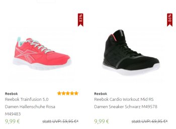 Reebok: Schuhe und Sneaker ab 9,99 Euro frei Haus via Outlet46