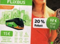 Rewe: Flixbus-Karte mit drei Euro Rabatt für zwölf Euro