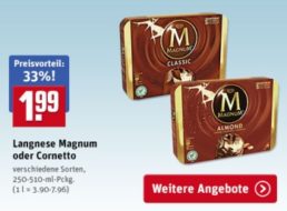 Rewe: Magnum im Viererpack für 1,99 Euro – auch im Lieferservice