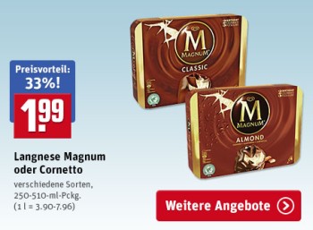 Magnum im Viererpack für 1,99 Euro - auch im Lieferservice