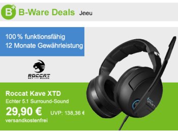 Allyouneed: Roccat Kave XTD 5.1 Surround-Kopfhörer als B-Ware für 29,90 Euro