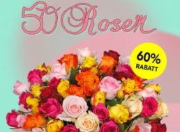 Blumeideal: 50 bunte Rosen für 24,98 Euro inklusive Lieferung