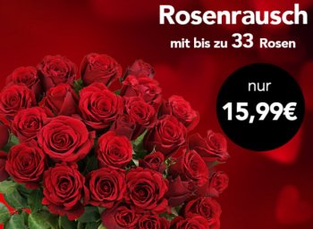 Blumeideal: 33 Rosen für 20,94 Euro frei Haus