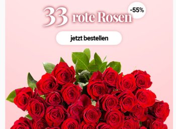 Blumeideal: 33 rote Rosen für unter 20 Euro frei Haus