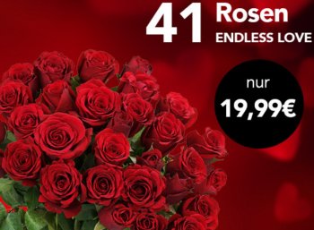 Blumeideal: 41 rote Rosen für 24,94 Euro mit Versand