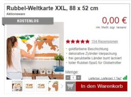 Druckerzubehoer.de: Rubbel-Weltkarte für 0 Euro plus Versand