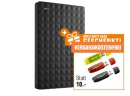 Saturn: Bundle aus externer 2-TByte-Festplatte und 3 USB-Sticks für 67 Euro