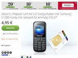 Gratis: Samsung E1200 zur Prepaid-Karte mit 5 Euro Guthaben für 4,95 Euro