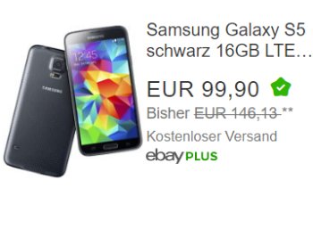 Ebay: Samsung Galaxy S5 als B-Ware für 99,90 Euro frei Haus