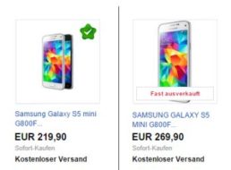 Ebay: Samsung Galaxy S5 Mini ohne SIM-Lock für 219,90 Euro frei Haus