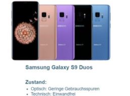 Ebay: Samsung G960 Galaxy S9 Duos als B-Ware für 319,90 Euro frei Haus