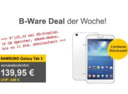 Allyouneed: Samsung Galaxy Tab 3 LTE 8.0 als B-Ware für 139,95 Euro