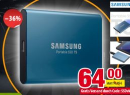 Völkner: Portable SSD von Samsung mit 250 GByte für 64 Euro