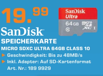 Sandisk SDXC-Card mit 64 GByte