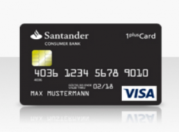 Gratis: Visa Card 1plus bei Santander ohne Jahresgebühr, mit Tankrabatt