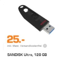 Saturn: USB-Stick Sandisk Ultra mit 128 GByte für 25 Euro