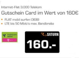 Saturn: LTE-Flat im Telekom-Netz mit drei GByte für 5,40 Euro dank Gutschein