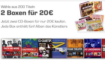 Saturn: Zwei CD-Boxen mit je fünf CDs für 20 Euro frei Haus