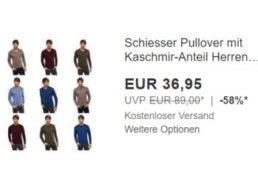 Schiesser: Pullover mit Kaschmir-Anteil für 36,95 Euro frei Haus