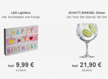 Allyouneed: Gin-Gläser von Schott Zwiesel & LED-Lichtbox zum Schnäppchenpreis