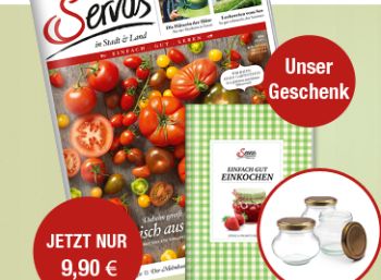 Einkoch-Buch und zwölf Gläser zu "Servus" für 9,90 Euro