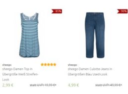 Outlet46: Sheego-Artikel zu Preisen ab 2,99 Euro