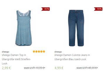 Outlet46: Sheego-Artikel zu Preisen ab 2,99 Euro