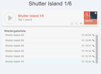 Gratis: Hörbuch "Shutter Island" mit sieben Stunden Spieldauer zum Nulltarif