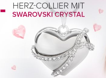 Herz-Collier mit Swarowski-Crystal für 4,95 Euro frei Haus