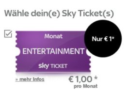 Sky: Entertainment Ticket für einen Euro, monatlich kündbar