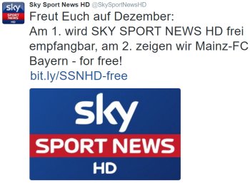 Gratis: Bundesliga-Spiel Bayern gegen Mainz via Sky HD zum Nulltarif