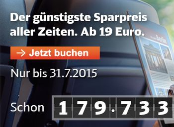 Sommer-Sparpreis der Deutschen Bahn mit Fernreisen ab 10,88 Euro