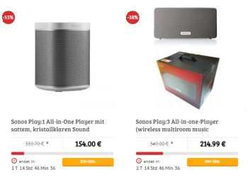 Dealclub: Sonos-Lautsprecher als geöffnete Neuware ab 154 Euro