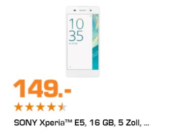 Saturn: LTE-Smartphone Sony Xperia E5 für 149 Euro frei Haus