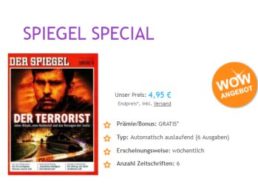 Wieder da: 6 Ausgaben "Der Spiegel" mit automatischem Ende für 4,95 Euro