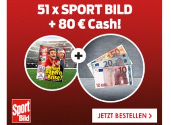 Sportbild: Jahresabo mit 51 Heften für 16,90 Euro frei Haus