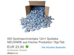 Ebay: 500 Spülmaschinentabs 12in1 für 23,90 Euro frei Haus