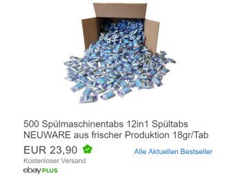 Ebay: 500 Spülmaschinentabs 12in1 für 23,90 Euro frei Haus