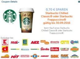 Nur bis Freitag: 70 Cent Starbucks-Rabatt bei zahlreichen Händlern