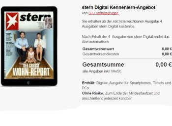 Gratis: Stern-Digitalabo mit automatischem Ende für 0 Euro