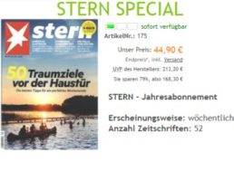 Stern: Jahresabo für 44,90 Euro, "Spiegel" im Halbjahresabo für 39,90 Euro