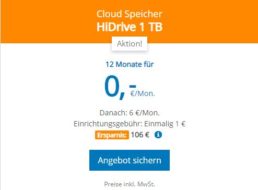 HiDrive: Ein TByte Cloudspeicher auf deutschen Servern für 1 Euro / Jahr